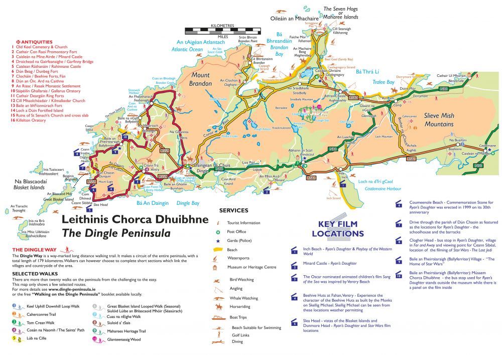 Maps of the Dingle Peninsula - Map of Dingle Town